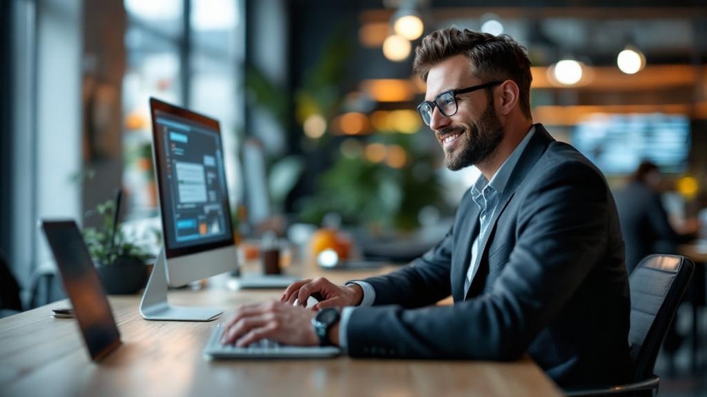 Johann Schneider – Softwareentwickler am Schreibtisch